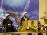 Delivering speech to some Shia Muslim students from Canada, England and the USA