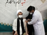 آیت الله هادوی تهرانی دوز اول واکسن کوو ایران برکت را دریافت کرد